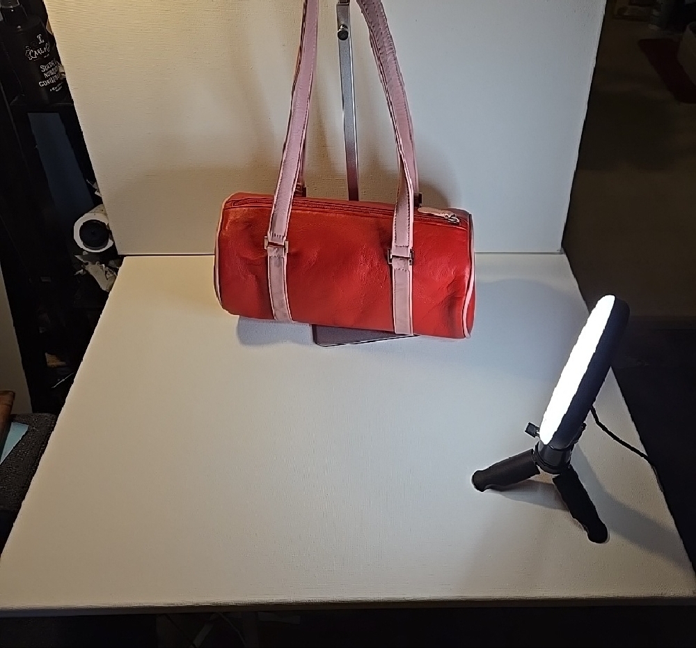 Jana Feifer Two Toned Pink Leather Mini Duffle /barrel Bag Purse - Picture 5 of 12